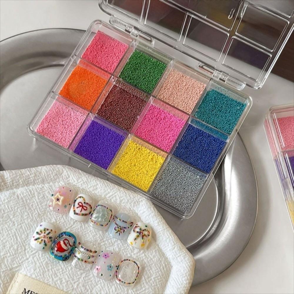 Colorful Nail Art Glitter Set 12 Grids/Box Nail Charms Decorations Nail Decoration
