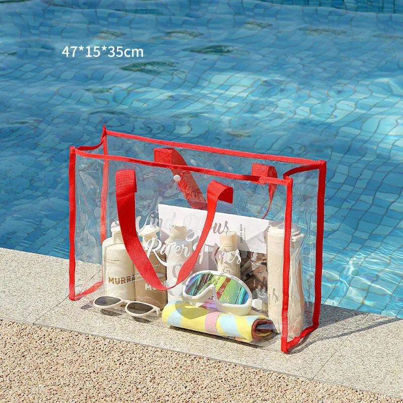 Waterproof Swimming Bags Sports Travel Bathing Storage Bag Women Transparent Organizer PVC Bath Bag Beach Storage Bag for Makeup
