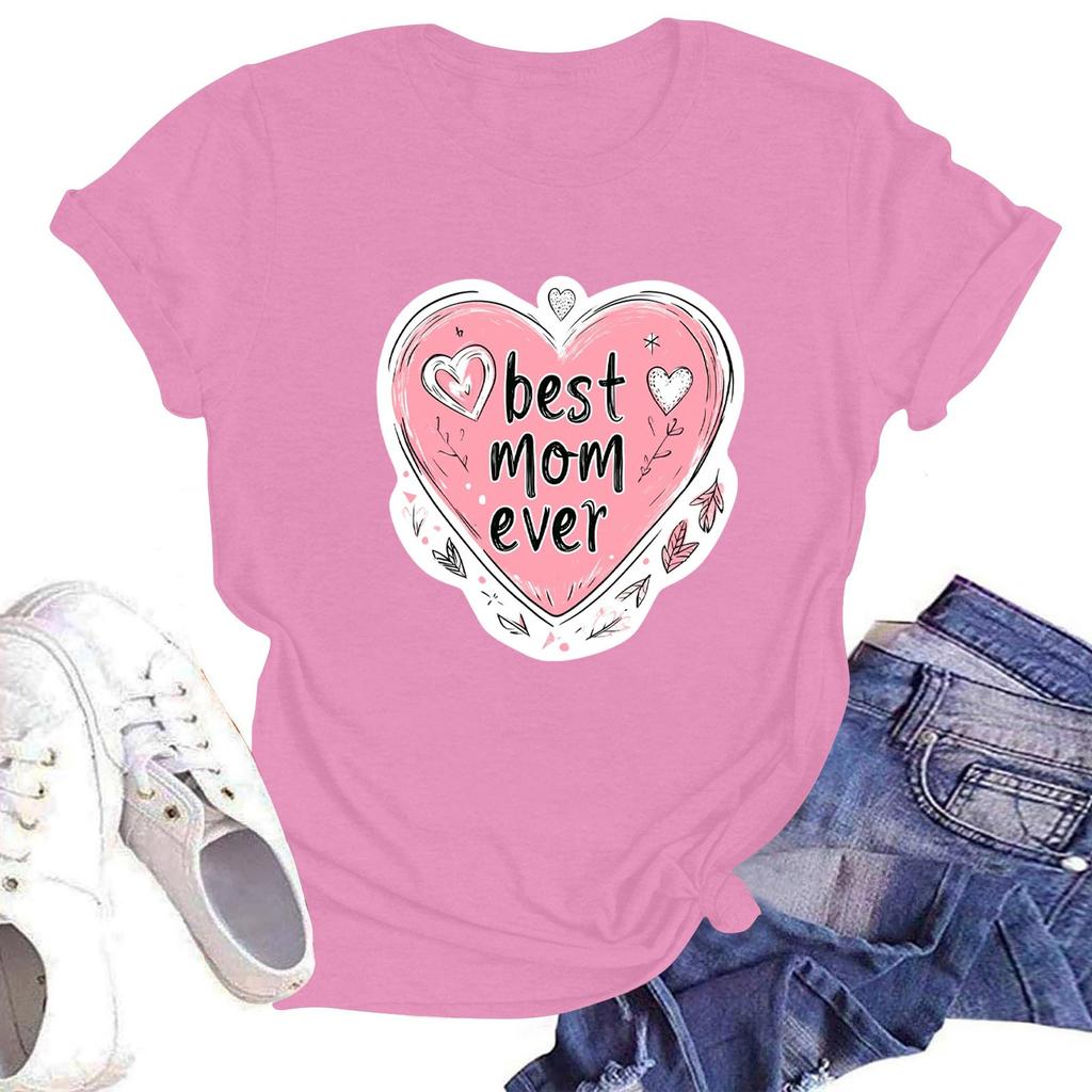 Женская повседневная футболка с круглым вырезом и короткими рукавами с принтом