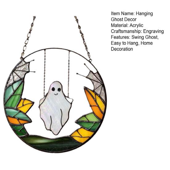 Хэллоуин Качели Призрак Подвесные Украшения Дома Офис Внутреннее Уличное Акриловое Витражное Стекло