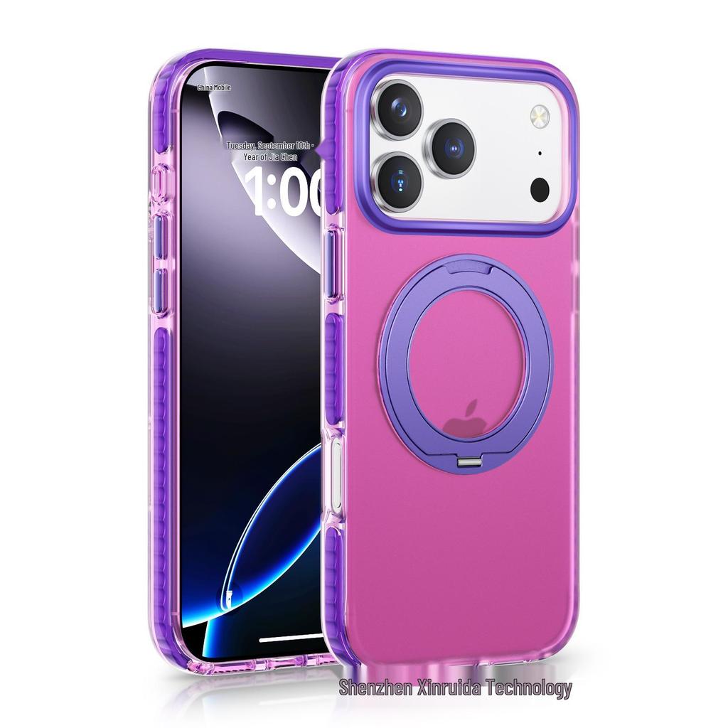 Чехол-подставка с магнитом и вращением, Color Block, для iPhone 17 Pro Max, Защитный чехол с подушкой безопасности, противоударный, для Apple 16