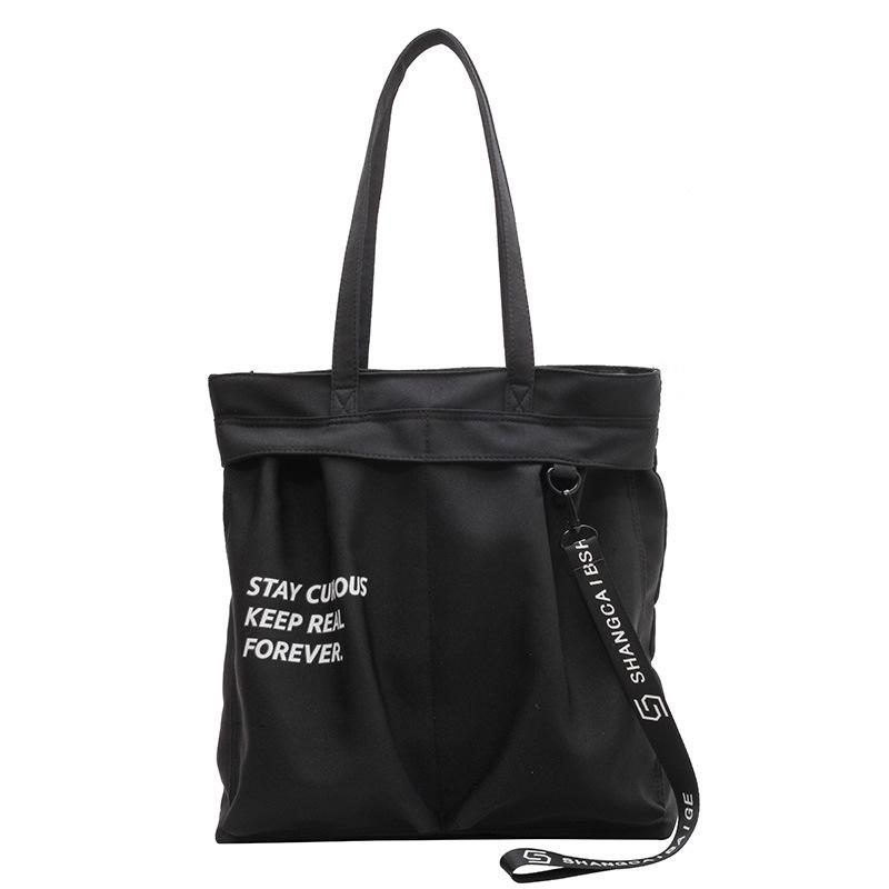 Холщовая сумка с буквенным принтом, женская большая сумка, студенческая сумка через плечо большой вместимости