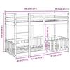 VidaXL Bunk Bed 90x190 Cm Solid Pine Wood, Low Bunk Bed Frame, Bedroom Furniture, Bed Frame 3308592