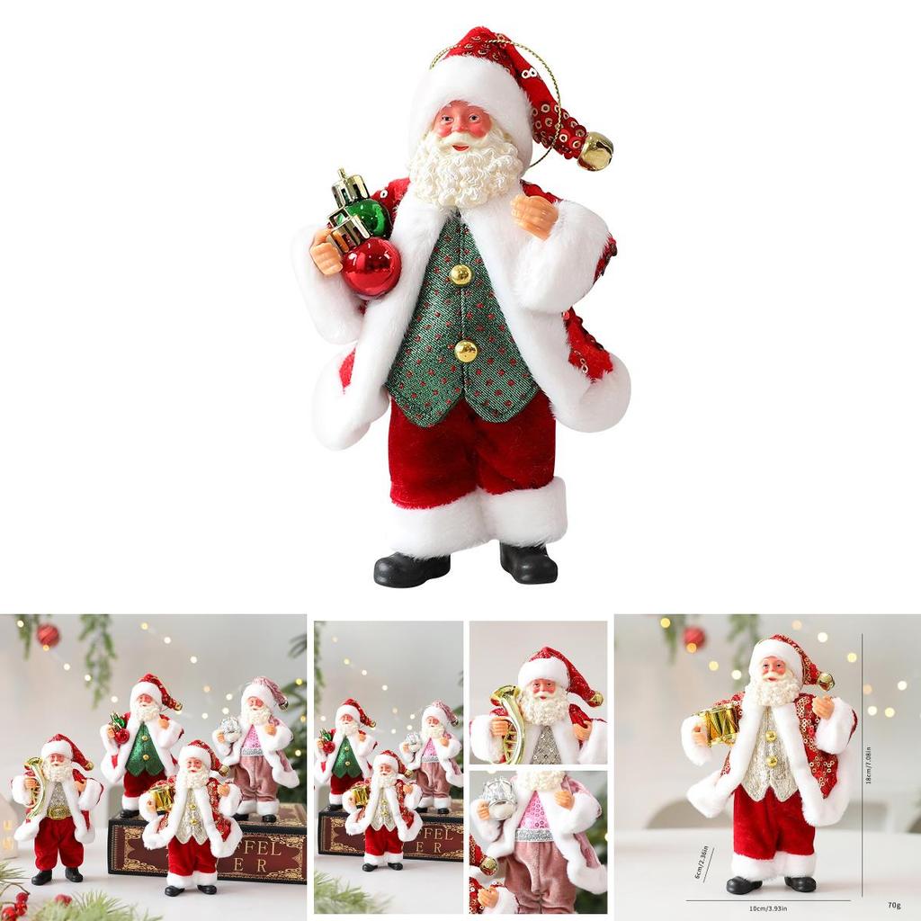 Cute Santa Claus Ornament With Musical Instruments Christmas Decoration Props For Holiday Windows And Mantel Decorations