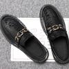 Slip-on Male Casual Shoe Round Toe Black Retro Comfortable Cowhide Social Sale Luxury Classic Original Pu Men's Leather Shoes
