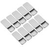 10pcs Empty Slide Top Tin Container Portable Silver Tin Empty Box for Lip Balm Solid Perfume