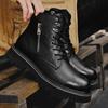 Мужские повседневные ботинки на шнуровке, на массивной подошве, из натуральной кожи, кожаные ботинки челси, мужские ботильоны на платформе, ботинки на толстой подошве, мотоботы