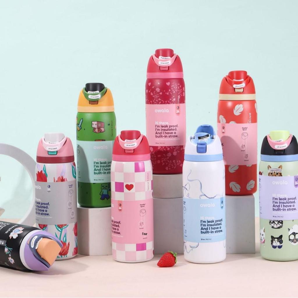 Owala Изолированная спортивная бутылка для воды из нержавеющей стали - Креативная, Модная, Портативная чашка для фруктов