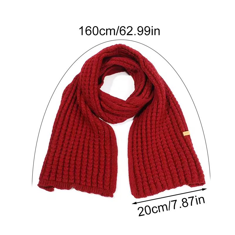 1PC Fashion Knitted Scarf Winter Warm Solid Color Neck Cover Thickening Windproof Vintage Scarf