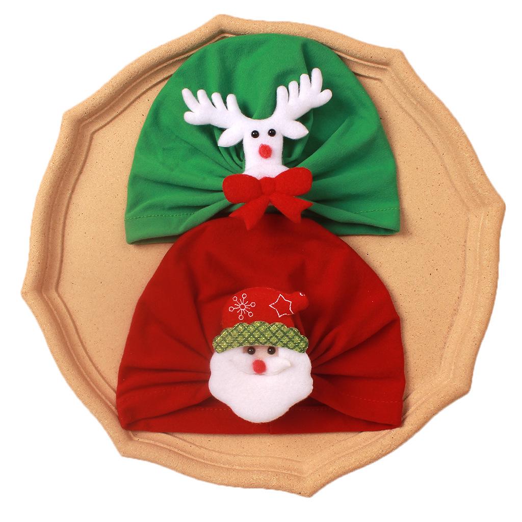 European-American Baby Christmas Reindeer Santa Beanie - Warm Infant Holiday Hat