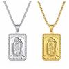 Virgin Mary Necklace 18K Gold Plated Women/Men Christian Jewelry Our Lady of Guadalupe Medal Pendant Mother Mary Necklace