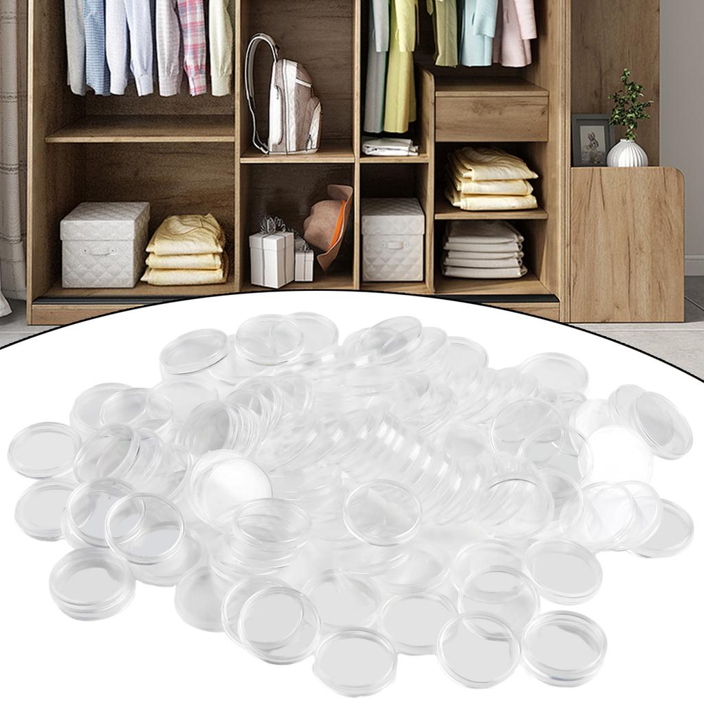 100Pcs Round Coin Cases, Transparent Plastic Capsules Holder, 34mm Inner Diameter, Preserve and Showcase Your Collection