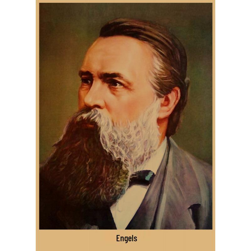 Постер-портрет Мао, Чжу Дэ, Ленина, Маркса на крафт-бумаге