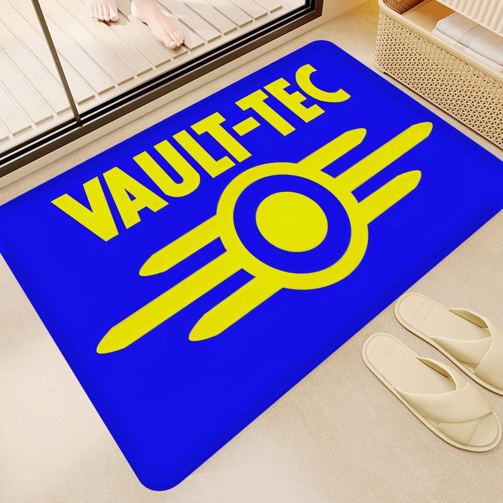 Games V-Vault T-Tec Logo Entrance Door Mat Washable Non-Slip Living Room Sofa Chairs Area Mat Kitchen Welcome Doormat