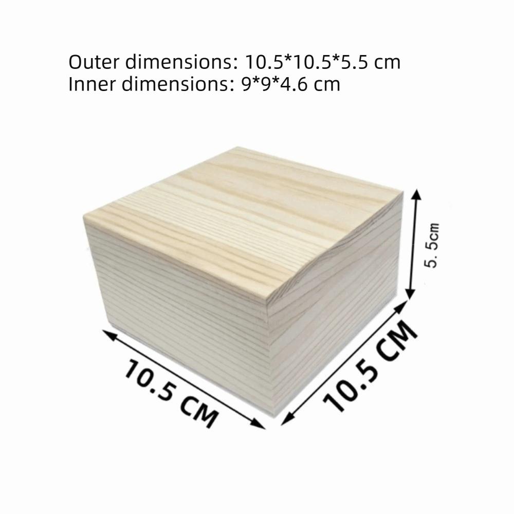 Natural Solid Wood Box with Removable Upper and Lower Lids Packing Box  For Jewelry Organization