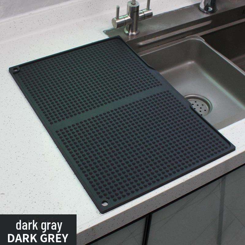 Non-Slip Silicone Kitchen Counter Mat: Drain, Insulation, Anti-Scald Coaster for Pots & Bowls.