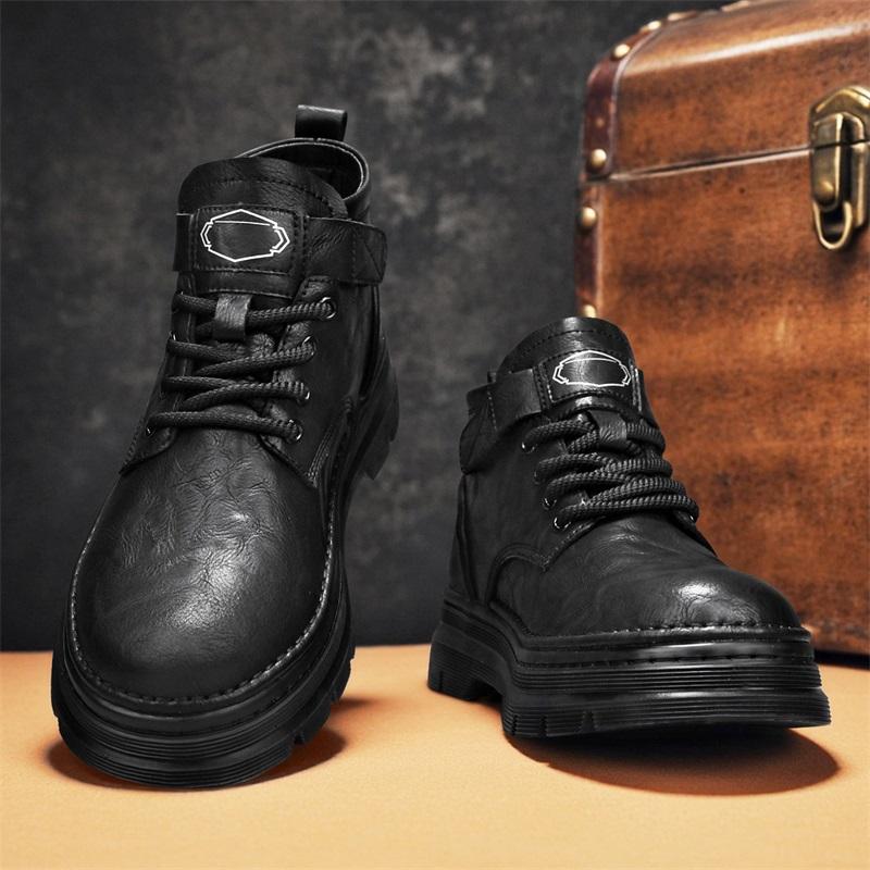 Мужские ботинки Прочные зимние ботинки Удобные нескользящие ковбойские ботинки для пожилых людей Мужские повседневные уличные кроссовки