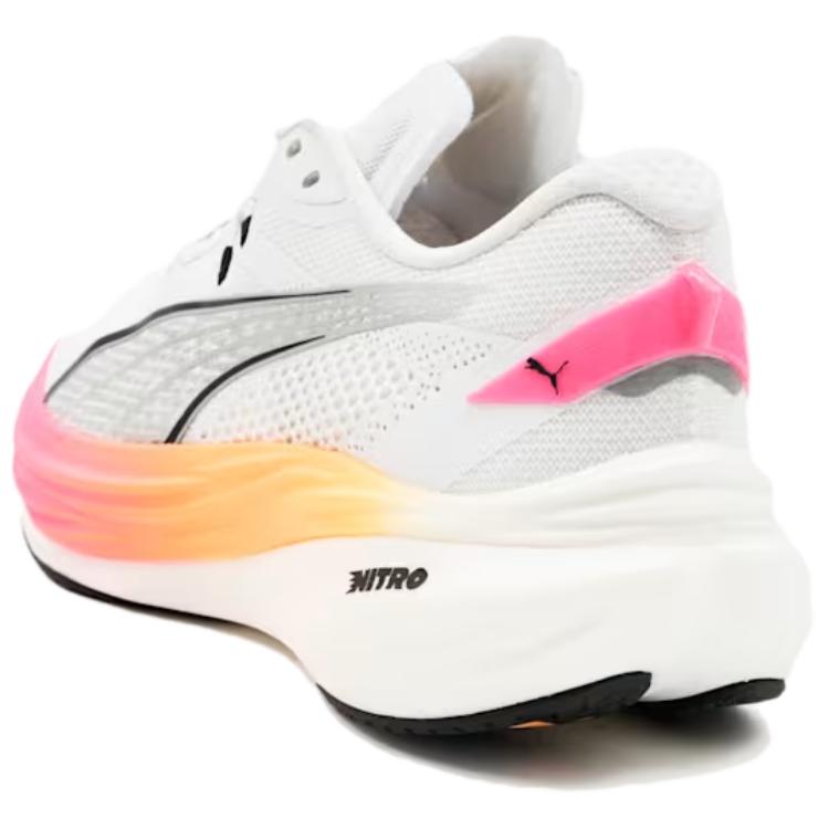 Puma Deviate Nitro 3 Удобные Прочные Дышащие Низкие Беговые Кроссовки Женские Беговые Кроссовки Белые 378450-04