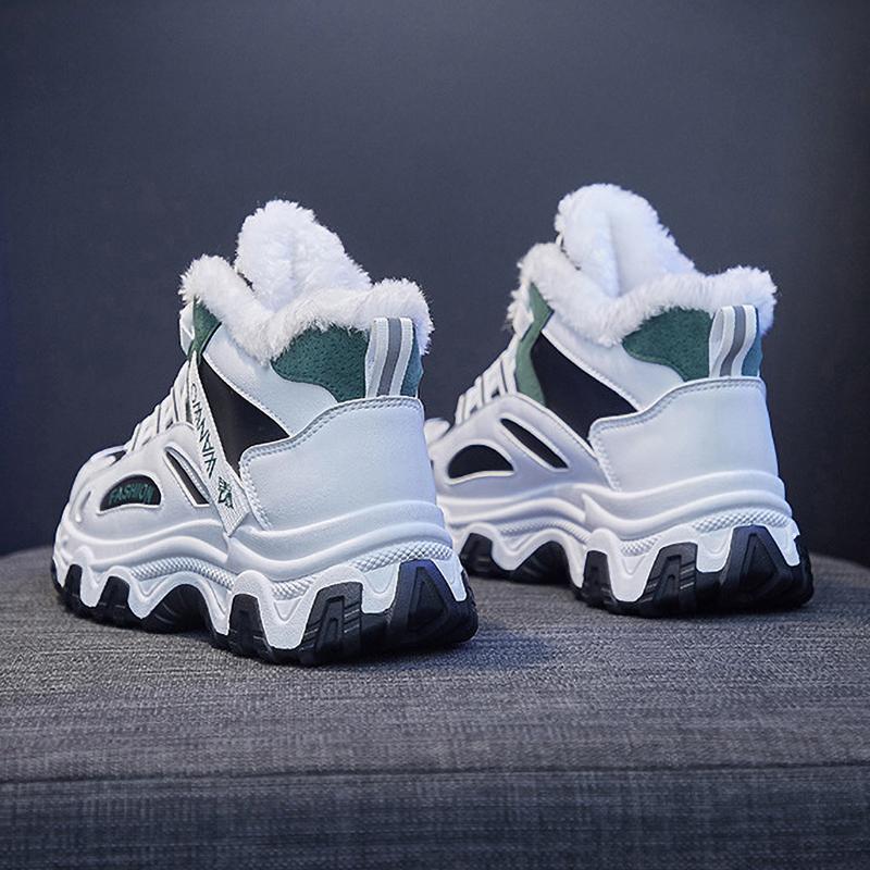 Женские повседневные кроссовки, нескользящие, удобные, спортивная обувь, женская зимняя обувь на открытом воздухе, вулканизированная обувь, женские флисовые кроссовки для ходьбы