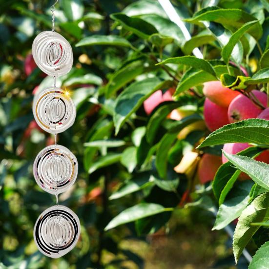 Металлический отражатель для птиц, вертушка для ветра, высокосветоотражающий садовый светоотражающий двусторонний для использования в помещении и на открытом воздухе для двора, фермы, подвесной