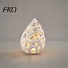 Elegant Tabletop Decor 3D Printed Hollow Droplet Candle Holder, Minimalist Candlestick, Matte White Hollowed-out Design Candlestick for