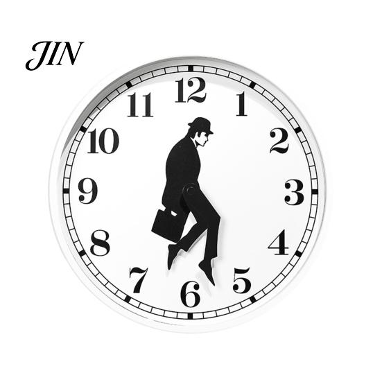 12 Inch Decorative Clock Man Silhouette Wall Clock, Silent Non-Ticking Round Hanging Home Decor Digital Analog for Office Bedroom Living Room
