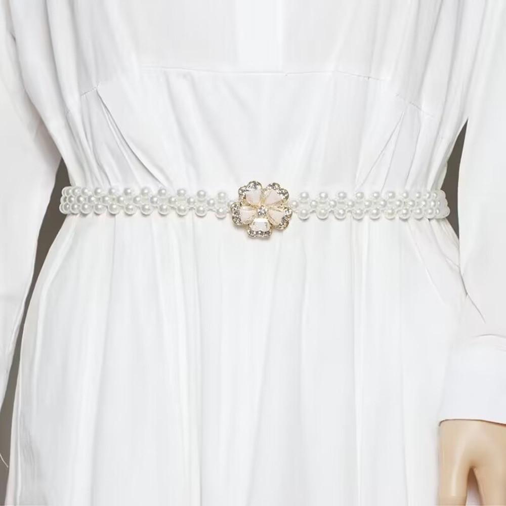 Boho Petal Pearl Waist Chain Thin Dress Skirt Belt Fashion Belly Chain Belt Women Dress Decoration