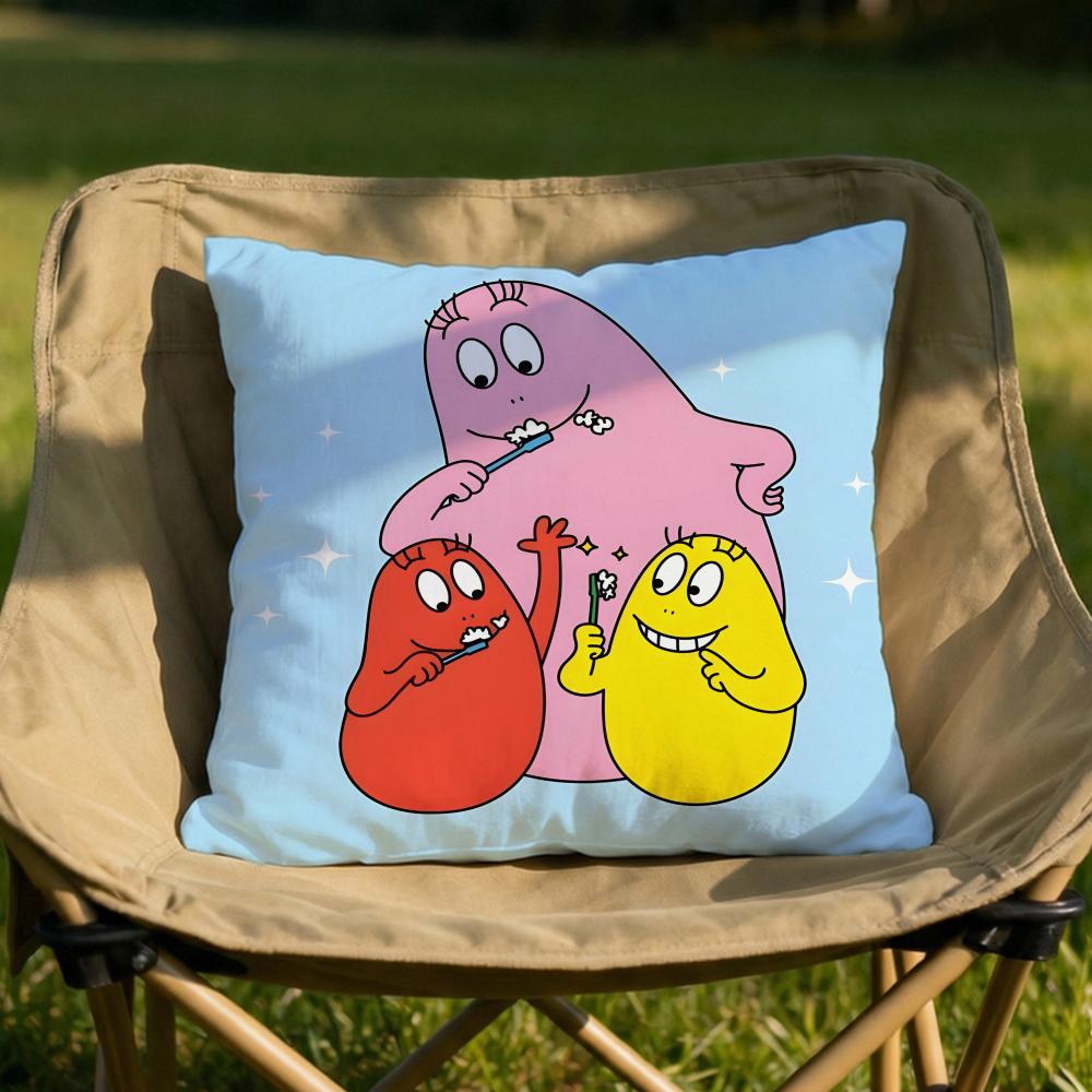 Cartoon BBarbapapa Cushion Cover Soft Reversible Durable Pillow Cover MultiScene Use for Home Car Daily Comfort
