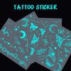 4pcs Luminous Glow Waterproof Temporary Tattoo Sticker Star Butterfly Flash Tatto Women Men Arm Body Art Fake Tattoos