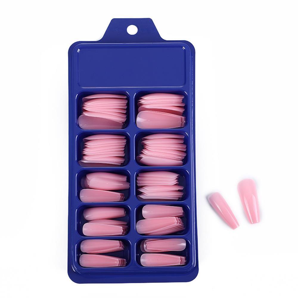 100Pcs/Set Ballerina Acrylic UV Gel False Nail Tips Manicure Coffin Fake Nails Full Cover