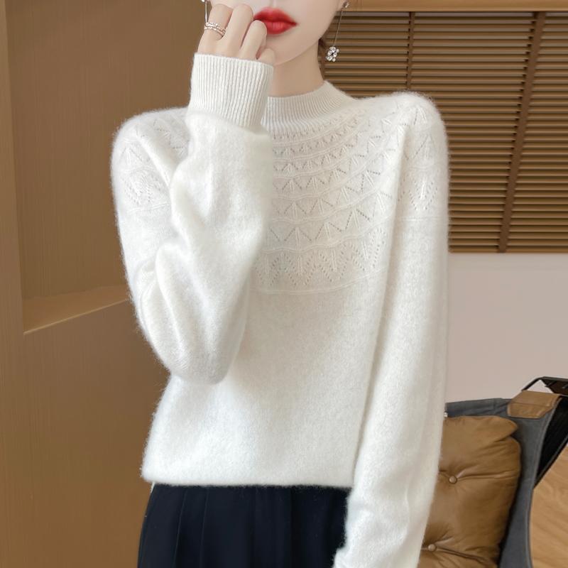 Женский кашемировый свитер Qinghe кашемир 30% кашемир 70% шерсть теплый и модный универсальный осенне-зимний