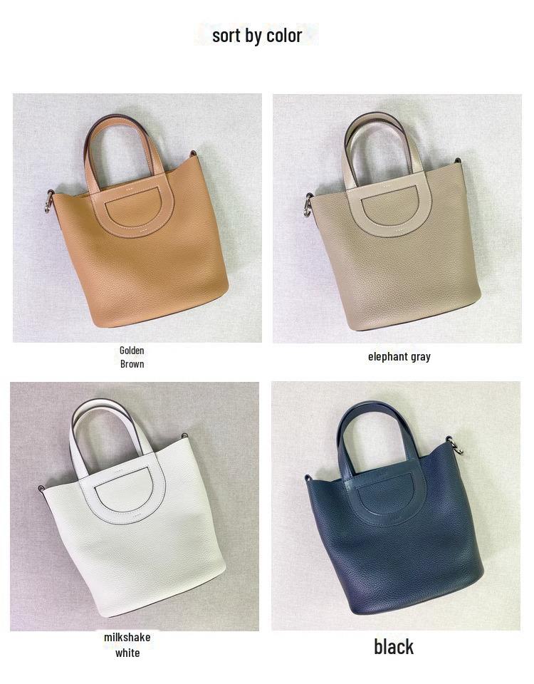 Модная сумка 2024 года: Женская корзинка для овощей Pig Nose из натуральной кожи Litchi Grain First Layer