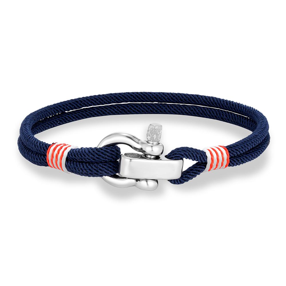 Braided Rope Bracelet Stainless Steel Adjustable Mini Horseshoe Shackle with Screws Bracelets for Men Women Lover