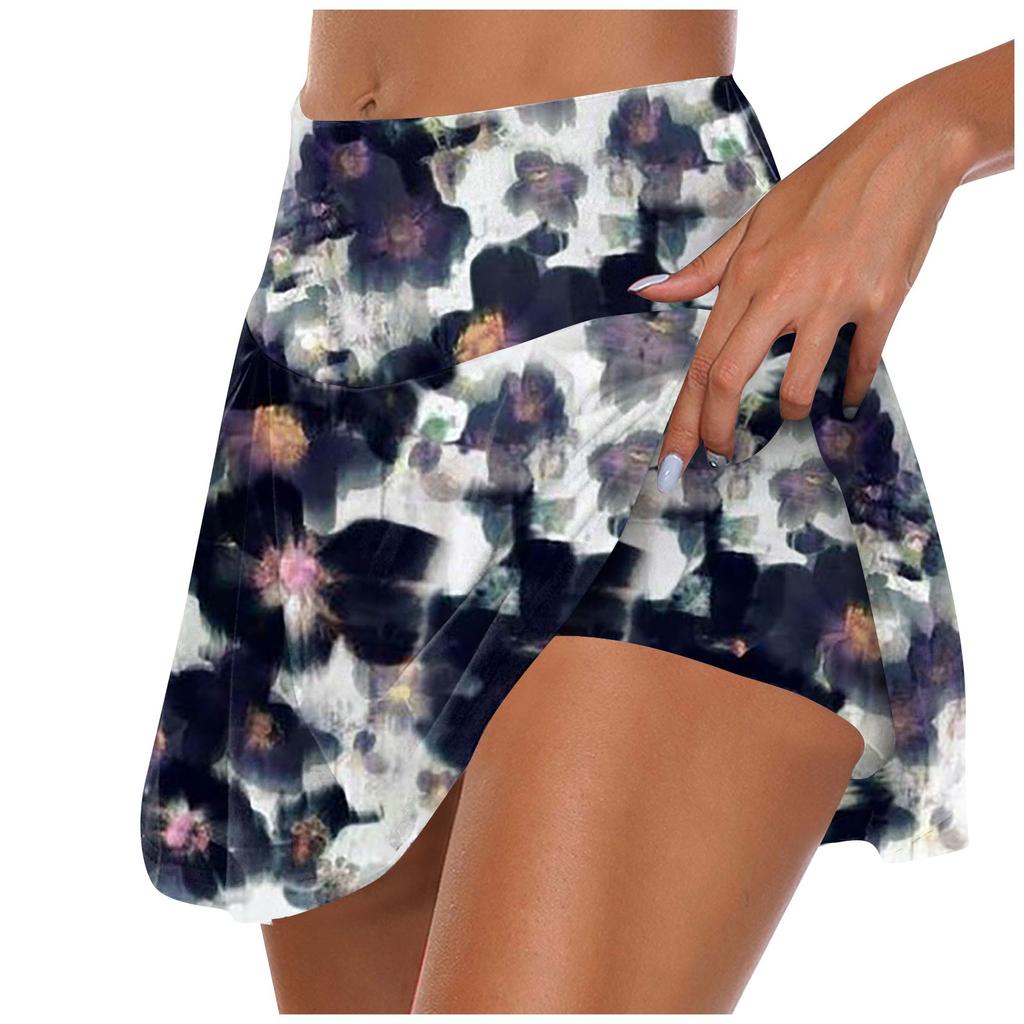 Женские спортивные эластичные плиссированные теннисные юбки для бега, йоги, внутренние шорты, эластичные спортивные шорты для гольфа