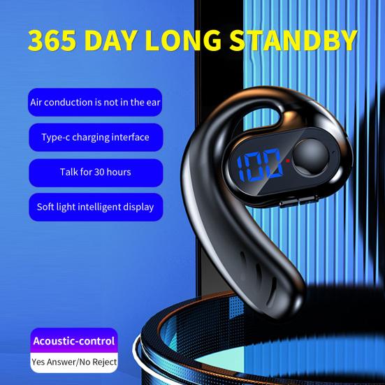 Practical Single Ear Earphone Air Conduction Quick Connect Call