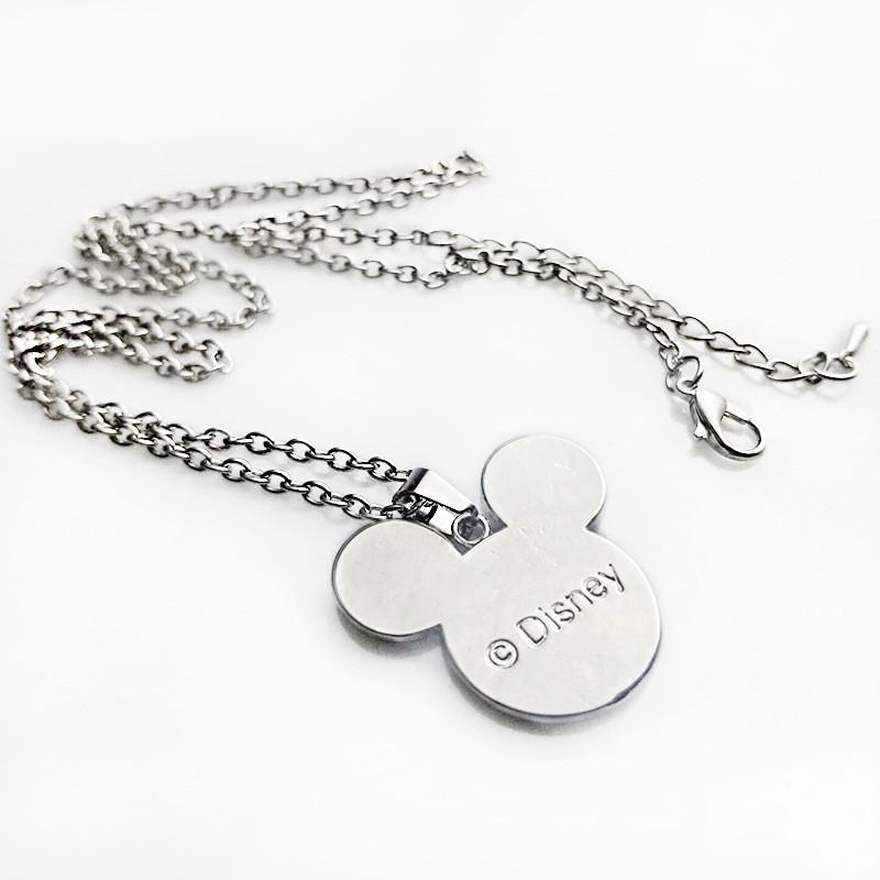 Vintage Mickey Minnie Cartoon Style Necklace With Retro Gemstone Pendant For Unique Fashion