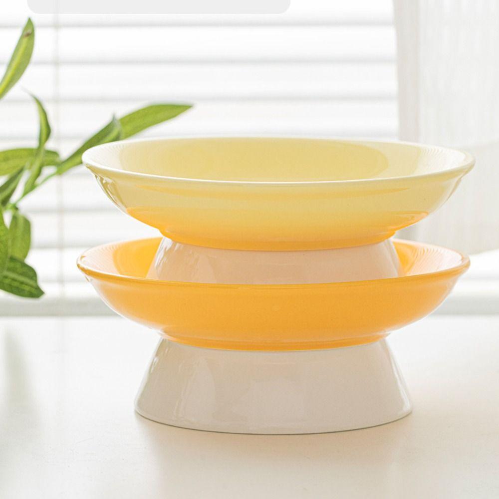 Ceramic Cat Bowl Cute Dog Food Feeding Basin Creative Pet High Foot Bowl  Water Container