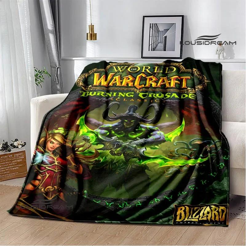 Игровой мир World of Warcraft Печатное одеяло Детское теплое одеяло Фланелевое мягкое и удобное одеяло Домашнее дорожное одеяло Подарок на день рождения