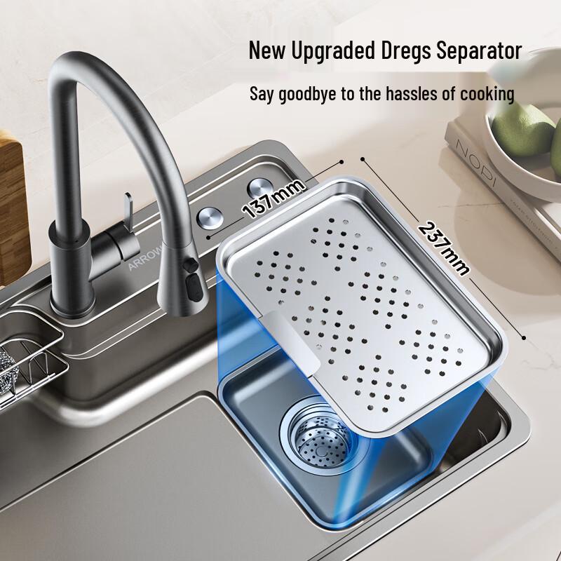 Arrow Nano Grey 304 Stainless Steel Kitchen Sink