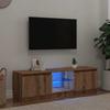 VidaXL TV Cabinet with LED Lights Artisan Oak Engineered Wood, TV Stand, Multimedia Cabinet, TV Console, Cabinet 856348