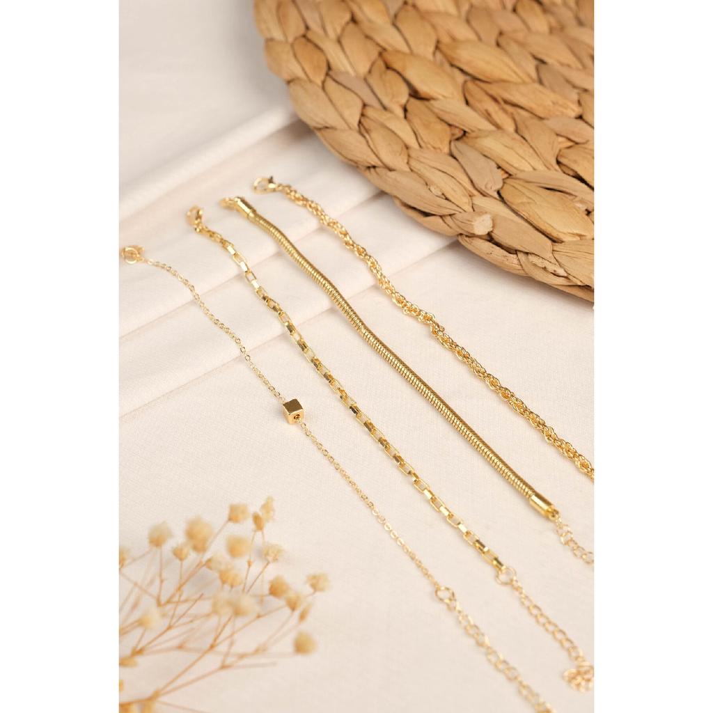 Женский позолоченный однотонный браслет