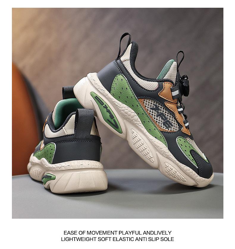 Qibohui men's shoes for spring and summer 2026, breathable mesh surface, boys' soft sole, wear-resistant and anti slip children's sports shoes