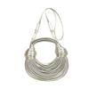 Metal Noodle Armpit Bag 2025 New European and American Fashion Glossy Hand Carry Women's Shoulder Crossbody Dumpling Bag