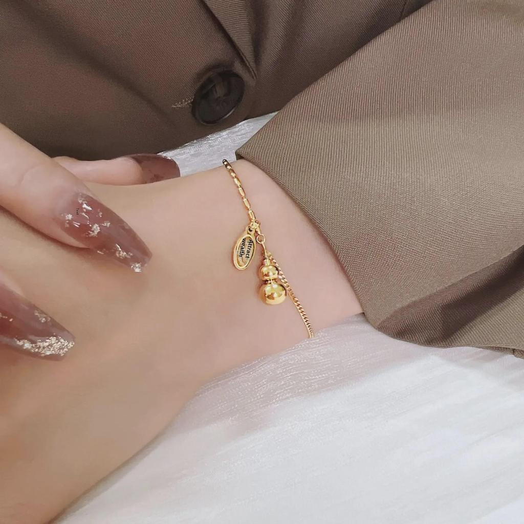 2022 Lucky Gourd Women's Bracelet: New High-End 18k Gold-Tone Titanium Steel, Summer Style, Durable & Non-Fading