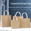 Burlap Tote Bag: DIY Hand-Painted Jute, Versatile Linen Graffiti Shopping Bag
