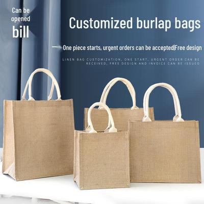 Джутовая сумка-тоут: Джутовая сумка ручной росписи, универсальная льняная сумка-граффити для покупок