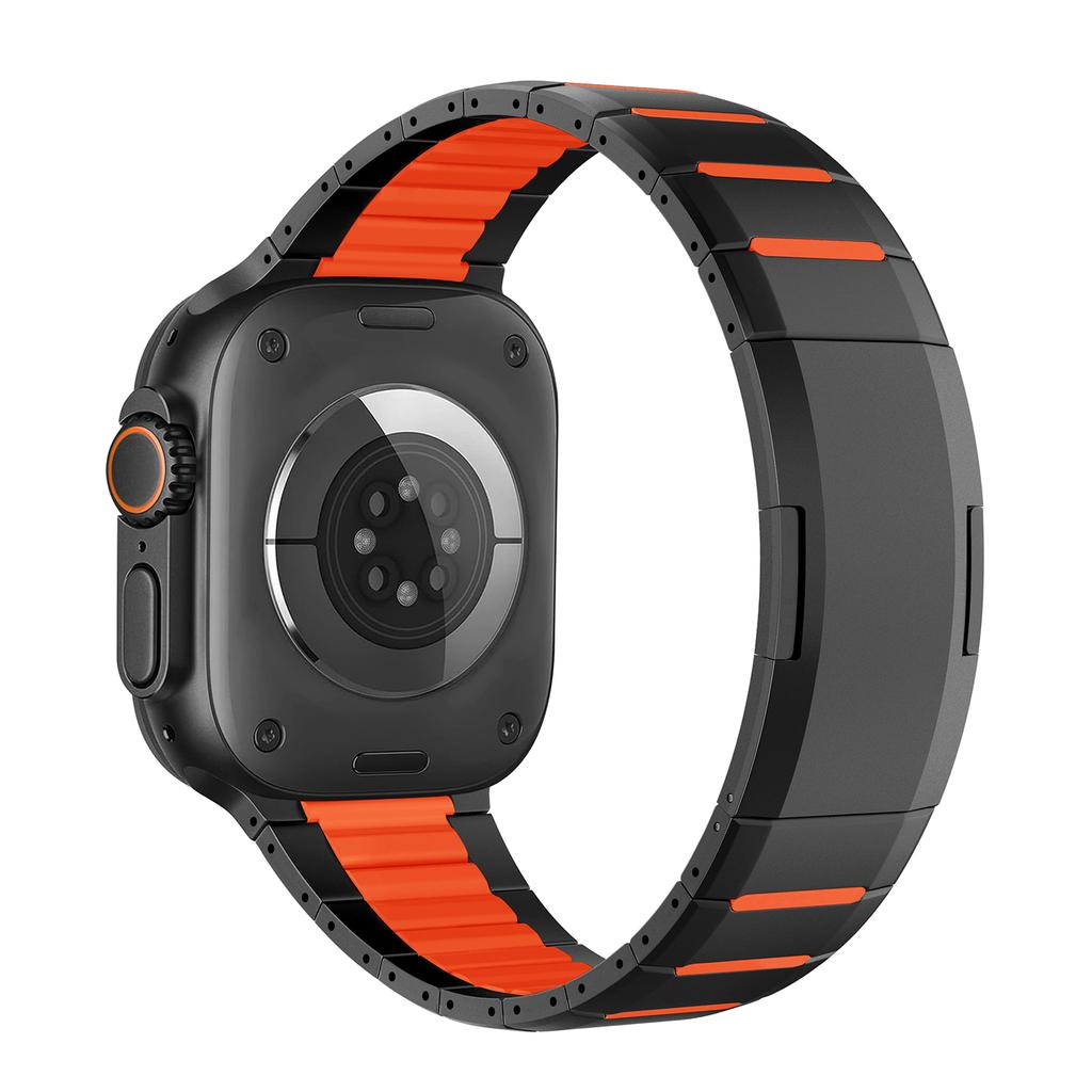 Stainless Steel Rubber Strap For Apple Watch Series11 10 42mm 46mm Titanium Color Band for iWatch Ultra 49mm 9 8 7 6 5 Se3 45mm 44mm 40mm 41mm Correa