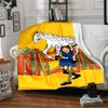 Girl Horse Fence Flannel Blanket Super Soft Warm Cozy Blanket For Sofa Bed Office Travel Allseason Home Decor Gift