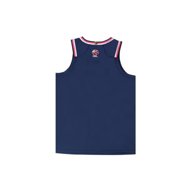 Баскетбольная майка без рукавов Li Ning CBA Series Professional Color Block с круглым вырезом, классическая версия, мужская майка, синяя AAYT829-2