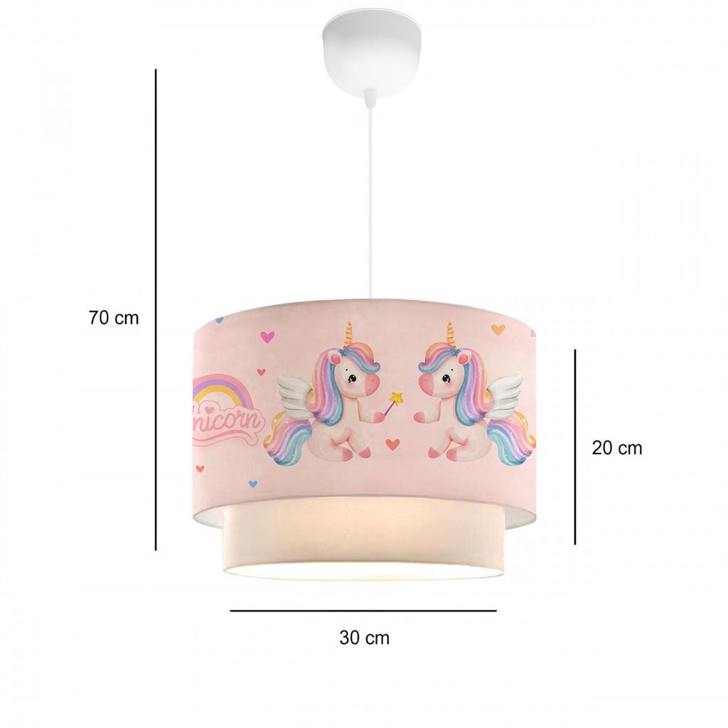 Unicorn Girl's Room Pendant Chandelier Lamp | ByLamp